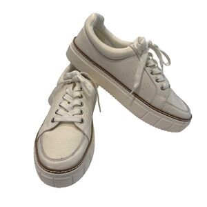 Vince Camuto ”Randay” Women’s Platform Bright White Leather Sneakers Sz 9.5 NEW